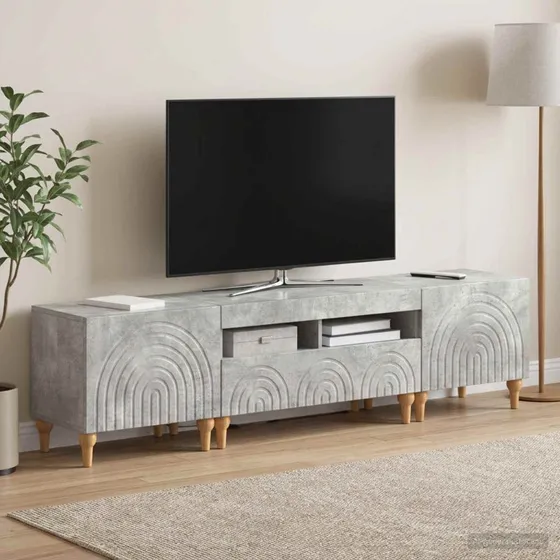 vidaXL 3-delt LED TV-skab i betongråt konstrueret træ