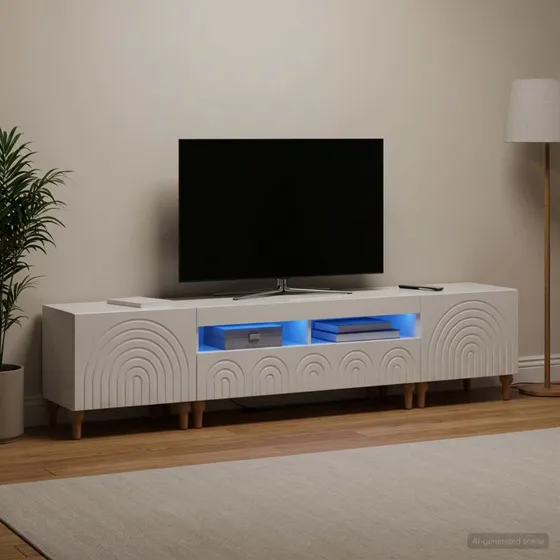 vidaXL 3-delt LED TV-skab i hvid højglans