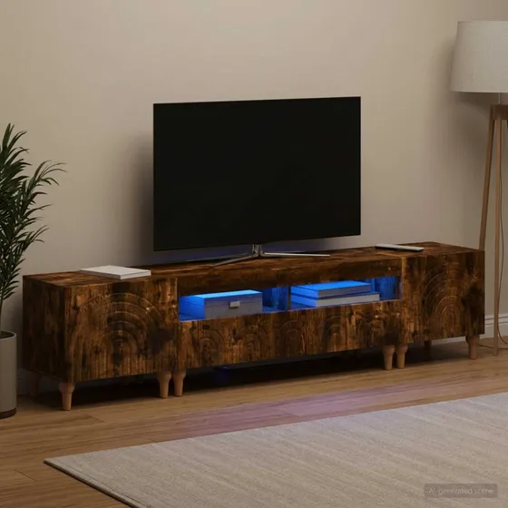 vidaXL 3-delt LED TV-skab i røget eg og konstrueret træ