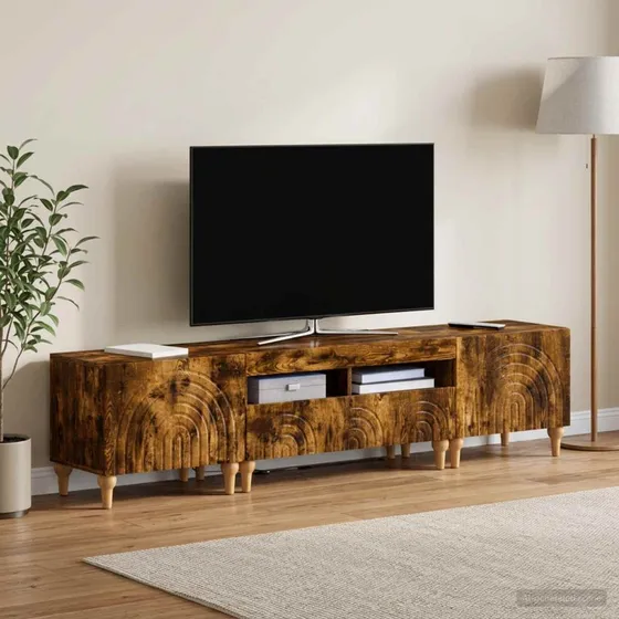 vidaXL 3-delt LED TV-skab i røget eg og konstrueret træ