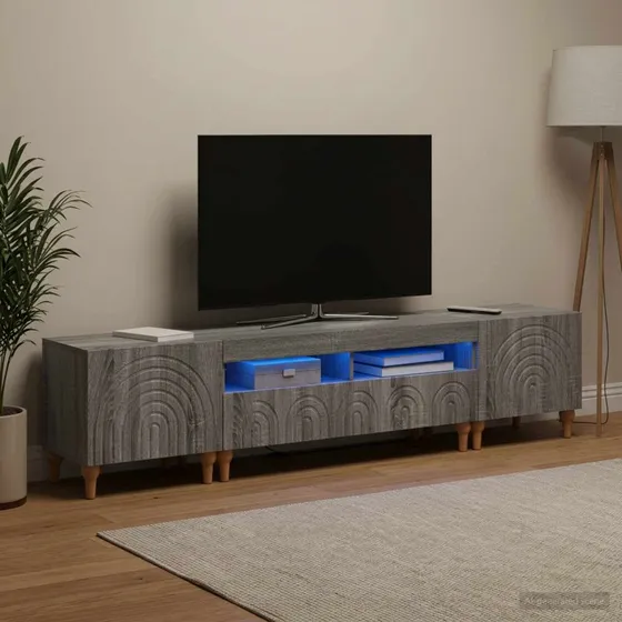 vidaXL 3-delt LED TV-skab i Grå Sonoma og konstrueret træ