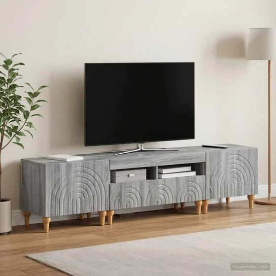 vidaXL 3-delt LED TV-skab i Grå Sonoma