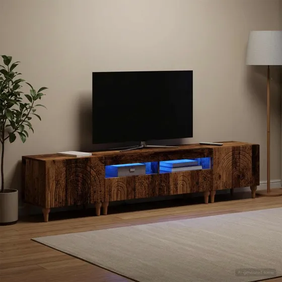 vidaXL 3-delt LED TV-skab i gammelt træ