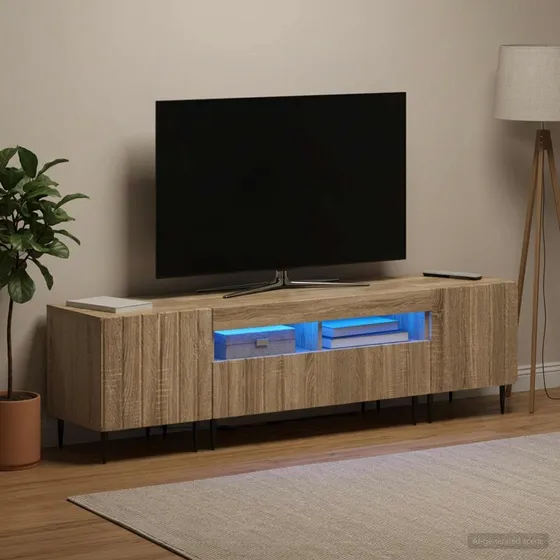 vidaXL ZWOLLE LED TV-skab i Sonoma-eg - 3-delt sæt