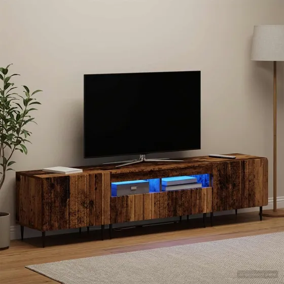 vidaXL ZWOLLE LED TV-skab i gammelt træ - 3-delt sæt