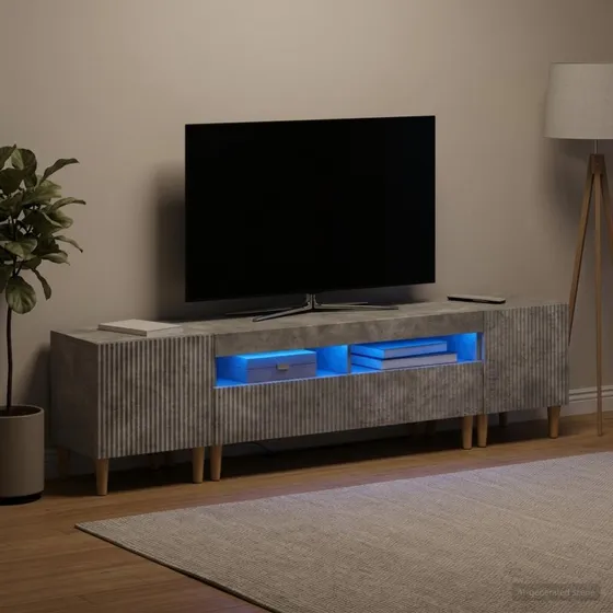 vidaXL ARNHEM LED TV-skab i betongråt konstrueret træ