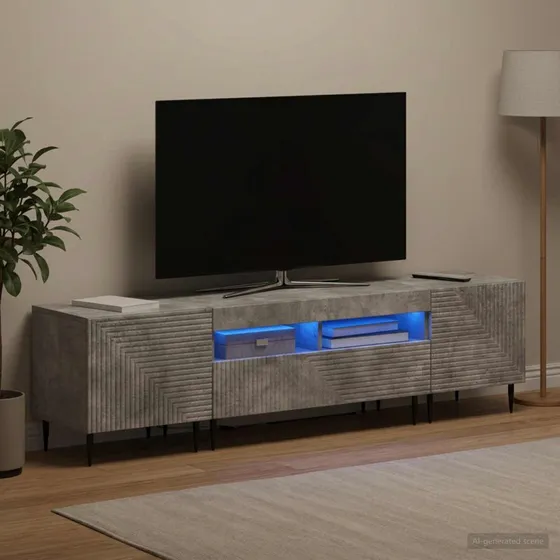 vidaXL 3-delt LED TV-skab i betongråt konstrueret træ