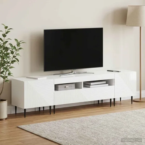 vidaXL 3-delt LED TV-skab i hvid højglans