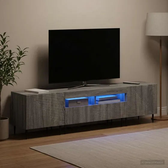 vidaXL 3-delt LED TV-skab i Grå Sonoma