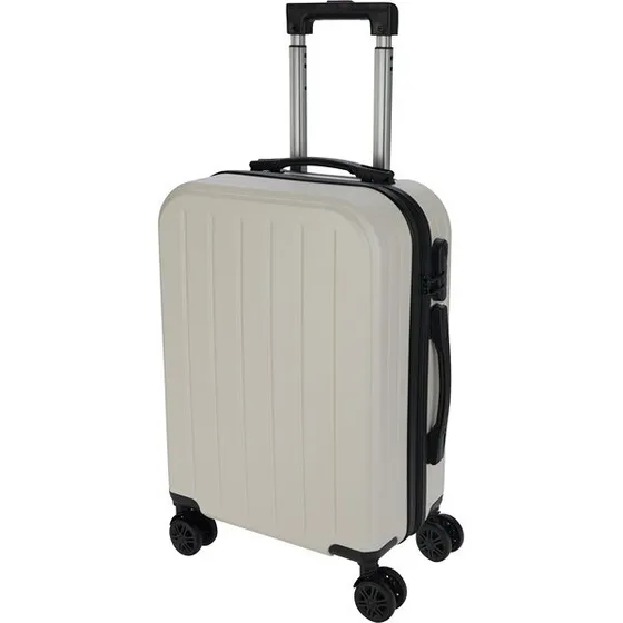 Hardcase 38L kabinekuffert, hvid - 360° 4 hjul, lås