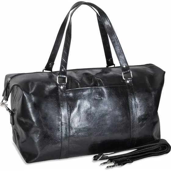 The Monte weekendtaske i læder, 27 L (sort)