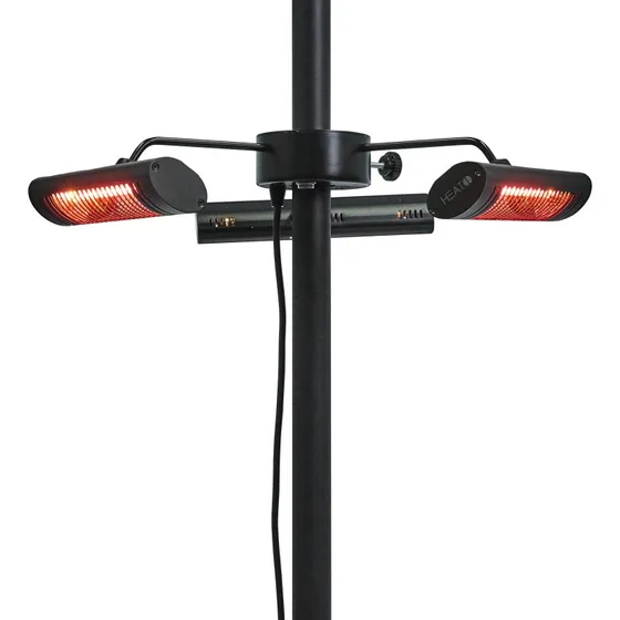 Heat1 Eco High-Line infrarød terrassevarmer til parasol, 3x 670W