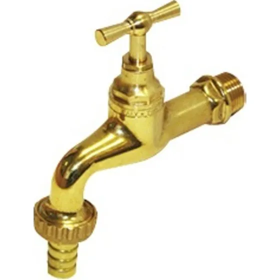 Milton Megatherm Aftapventil i poleret messing 1/2" med T-greb