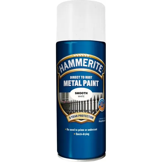 Hammerite Glat-effekt Spray - Hvid 400ml