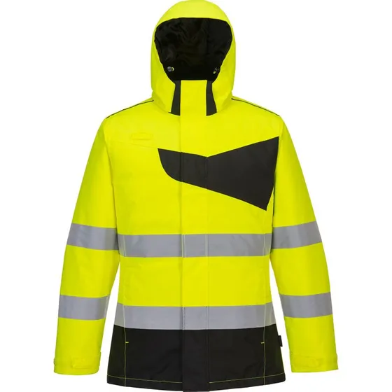 Portwest PW2 Vinterjakke, Hi-Vis Gul/Sort, Str. 4XL