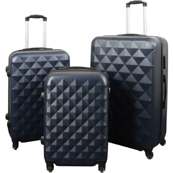 Diamond kuffertsæt 3 stk. hardcase mørkeblå (70/61/50 cm)
