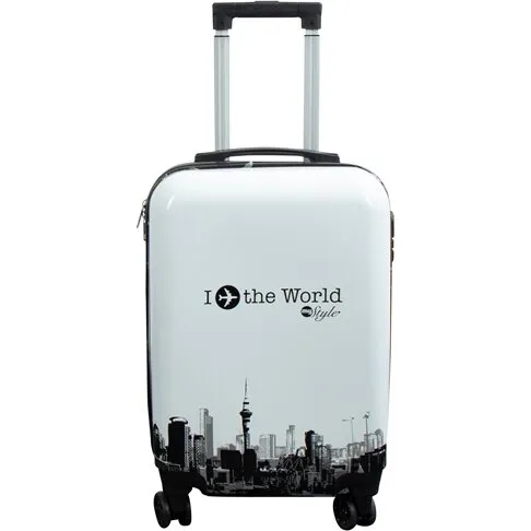 I Love The World kabinekuffert hardcase 55 cm – sort/hvid