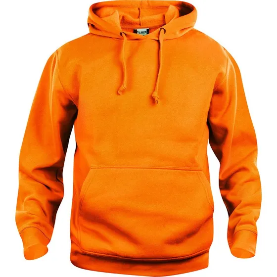 Clique Basic hoodie, hi-vis orange, str. L