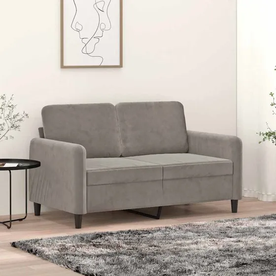 vidaXL 2-personers sofa 120 cm i lysegrå velour