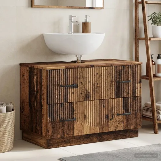 vidaXL HOORN Badeværelsesskab i gammelt træ 82 x 41 x 56 cm