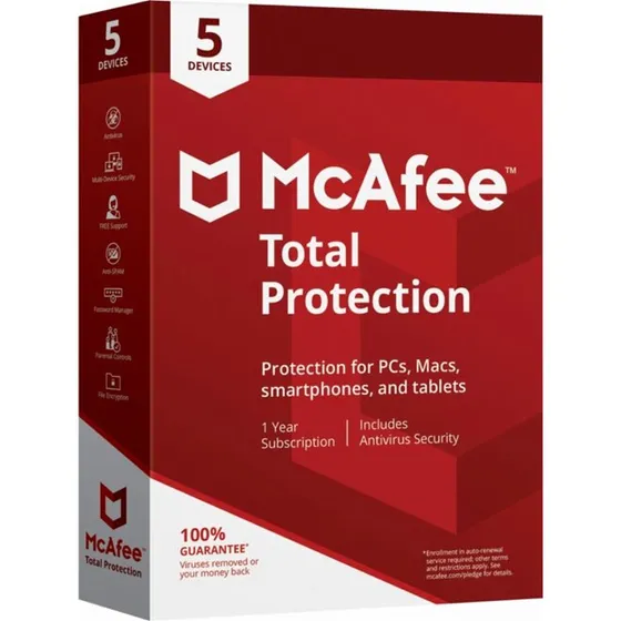 McAfee Total Protection 2024 – 5 enheder, 1 år