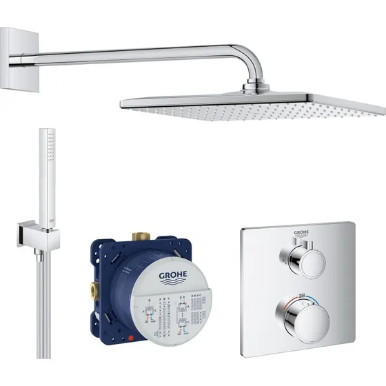 Grohe Grohtherm Cube 260 brusesæt, krom, vandbesparende