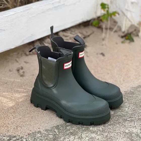 HUNTER Elastic Chelsea støvler - Dark Olive