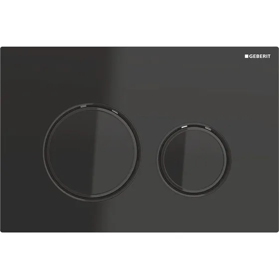 Geberit Sigma 50 Round betjeningsplade - Sort glas/Sort krom