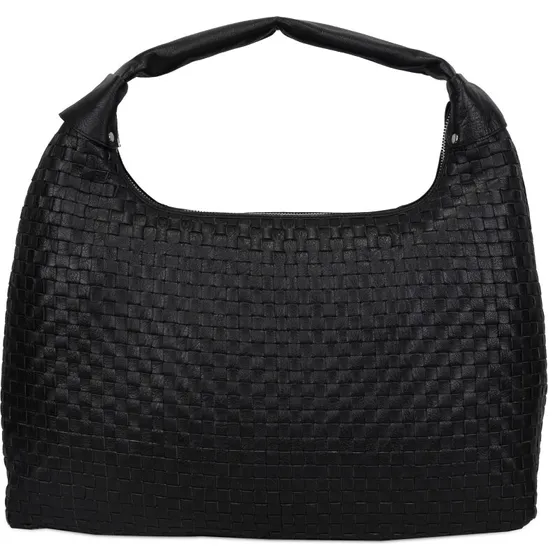 Núnoo Maxi Dandy Braided skuldertaske, sort