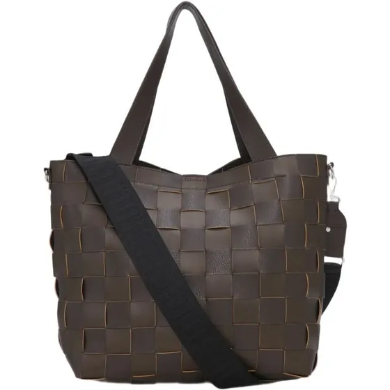 Ilse Jacobsen Hornbæk Braided Crossbody Shopper, Chocolate Brown