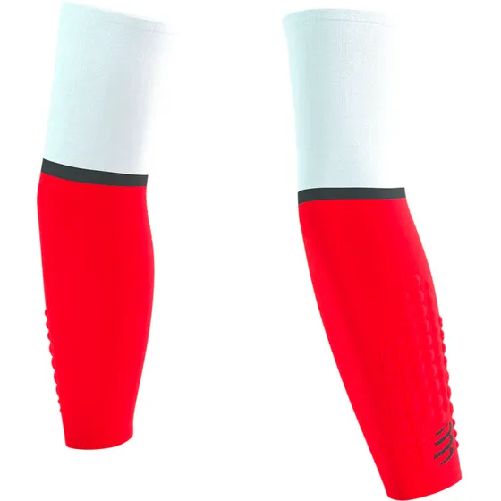 Compressport Armforce Ultralight Compression Sleeves - Hvid/Fluo Rød