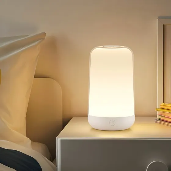 Opladelig RGB+CCT LED bordlampe - Hvid, Touch dæmpbar