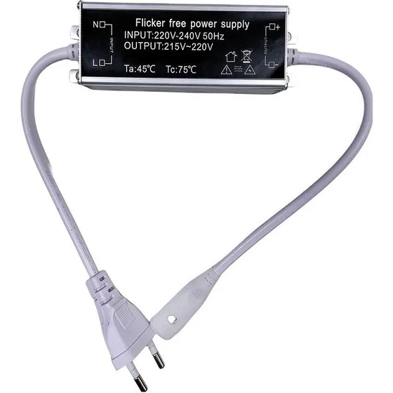 Flicker Free Stik til 230V LED Strip Neon COB - Inkl. Endeprop