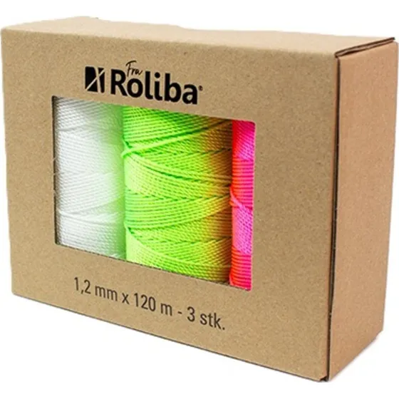 Roliba murersnor i sæt, 3 ruller, 1,2 mm x 120 m