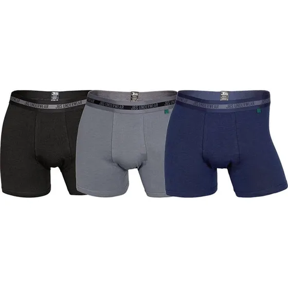 JBS 3-pak bambus boxershorts - Sort, blå, grå - Str. Medium
