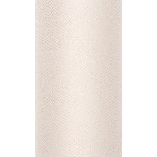 Tyl Creme 15 cm x 9 m – creme polyester tyl (1 rulle)