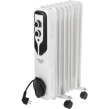 Adler AD 7815 Olieradiator 1500W med hjul, hvid