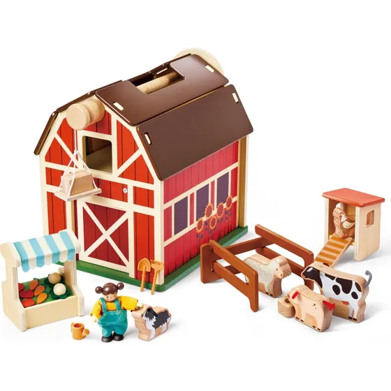 Hape Happy Farm bondegårdslegesæt med 36 dele i træ