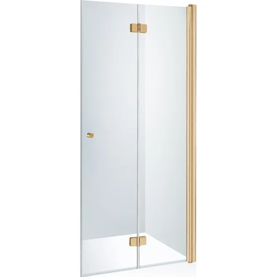 Brasta Simona brusedør, 97,3 cm, højre, klart glas, guld profil
