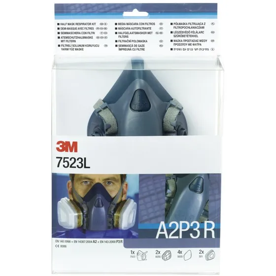 3M 7523M Åndedrætsværn-sæt 7503 + A2P3 (Large)
