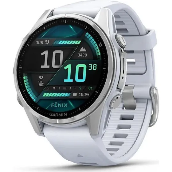 Garmin Fenix 8 43 mm Sølv Smartwatch med AMOLED-skærm