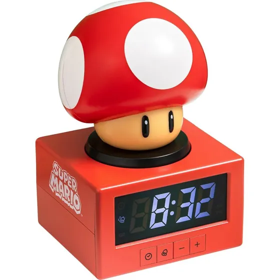 Paladone Super Mario Icon Vækkeur med lys og Super Mushroom-design