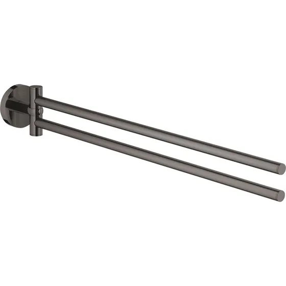 GROHE Essentials Cube dobbelt håndklædestang - Poleret Hard Graphite