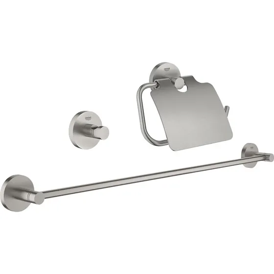 GROHE Essentials 3-i-1 tilbehørssæt i Supersteel