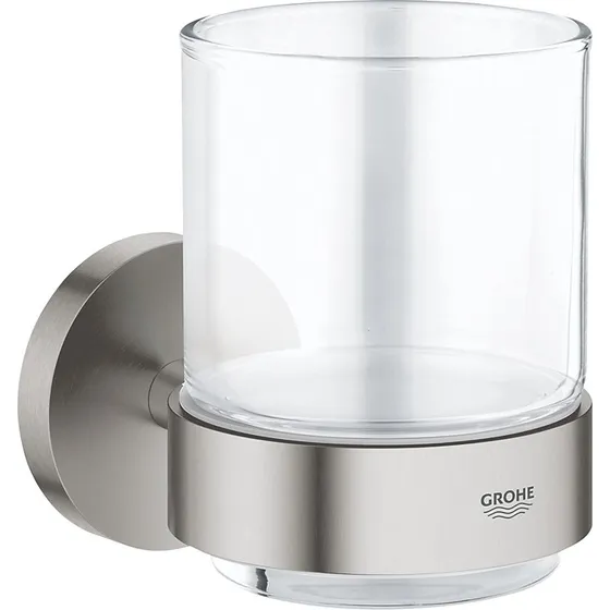 GROHE Essentials Krystalglas med holder, Supersteel