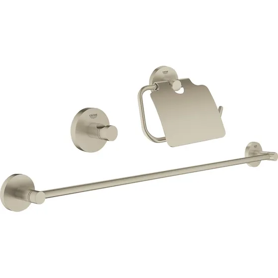 GROHE Essentials 3-i-1 badeværelsessæt, Børstet Nikkel