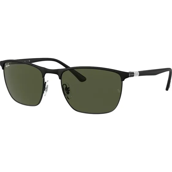 Ray-Ban RB3686 9144P1 – Sort stålstel, grønne linser