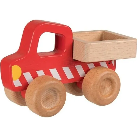 Goki Wooden Dump Truck - Rød trælastbil med vippelad