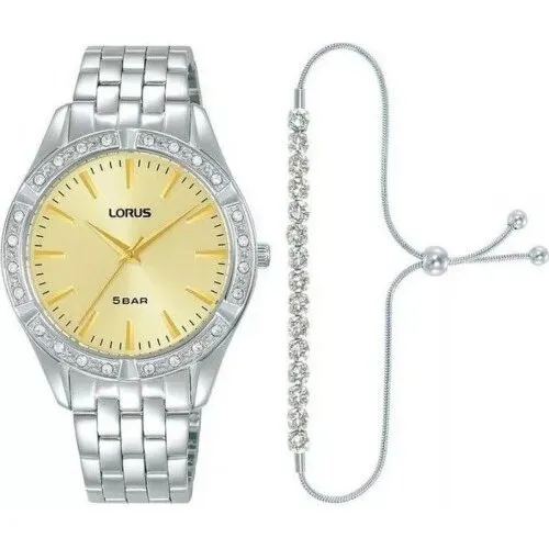 Lorus RG293XX9 dameur sølv med gylden skive og sten