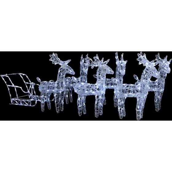 vidaXL Rensdyr og kane julefigur med 320 LED i akryl